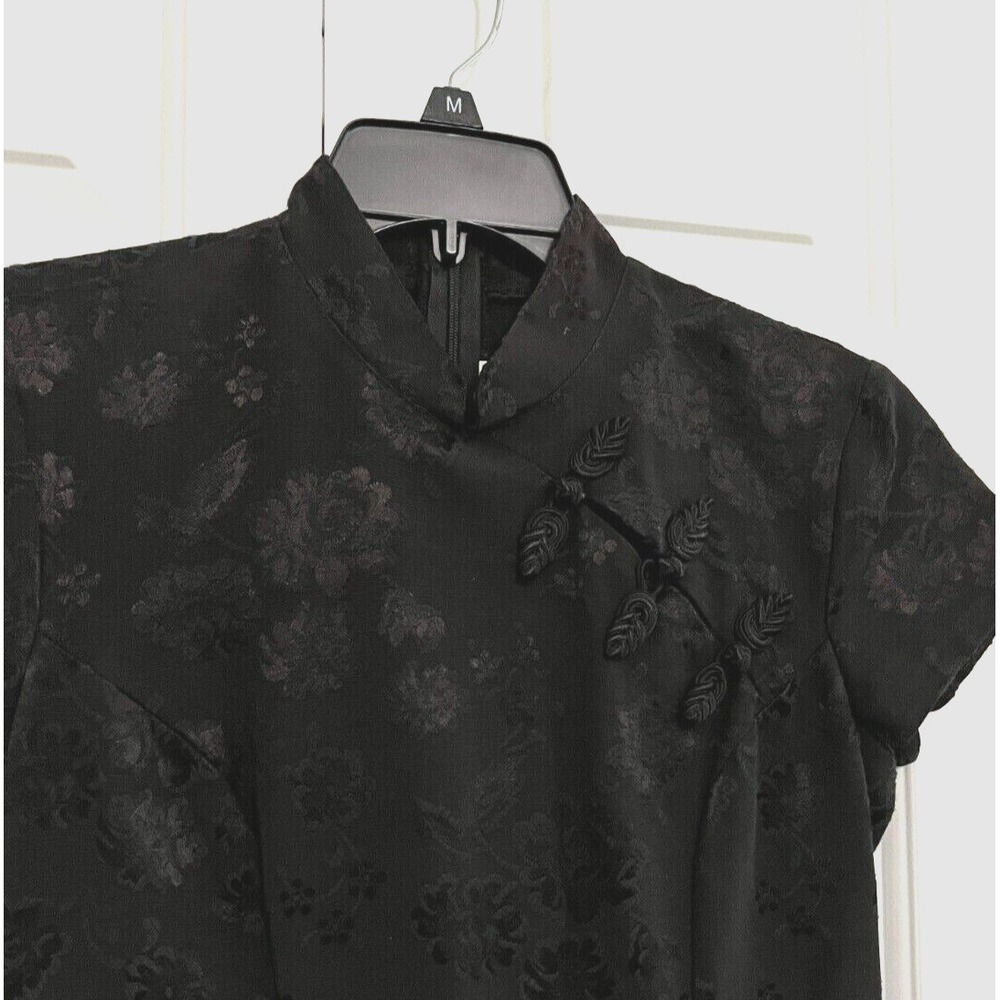 Vintage Y2K Rampage Black Asian Style Evening Dress 90s goth slit Size 5